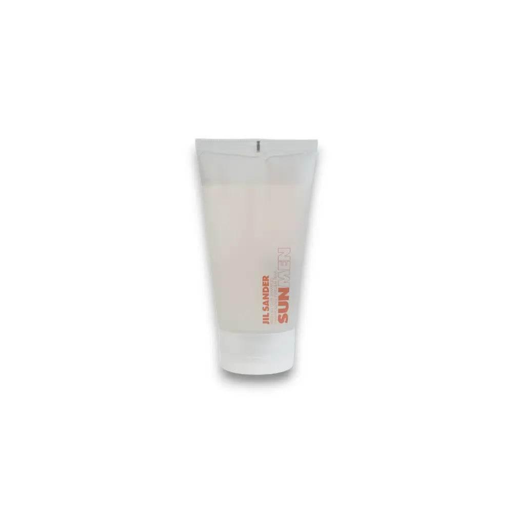Jil Sander Sun Men Duschgel in transparenter Tube, Produkt vor weißem Hintergrund