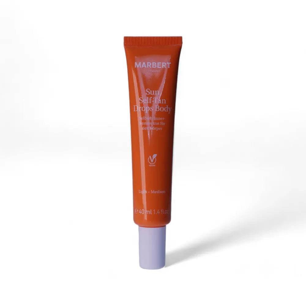 Marbert Sun Self-Tan Drops Body Selbstbräuner Tube auf weißem Hintergrund