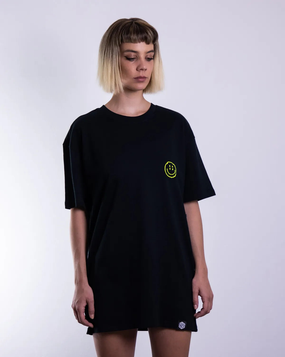 Distorted Smile - Neon Flock T-Shirt (unisex, schwarz)