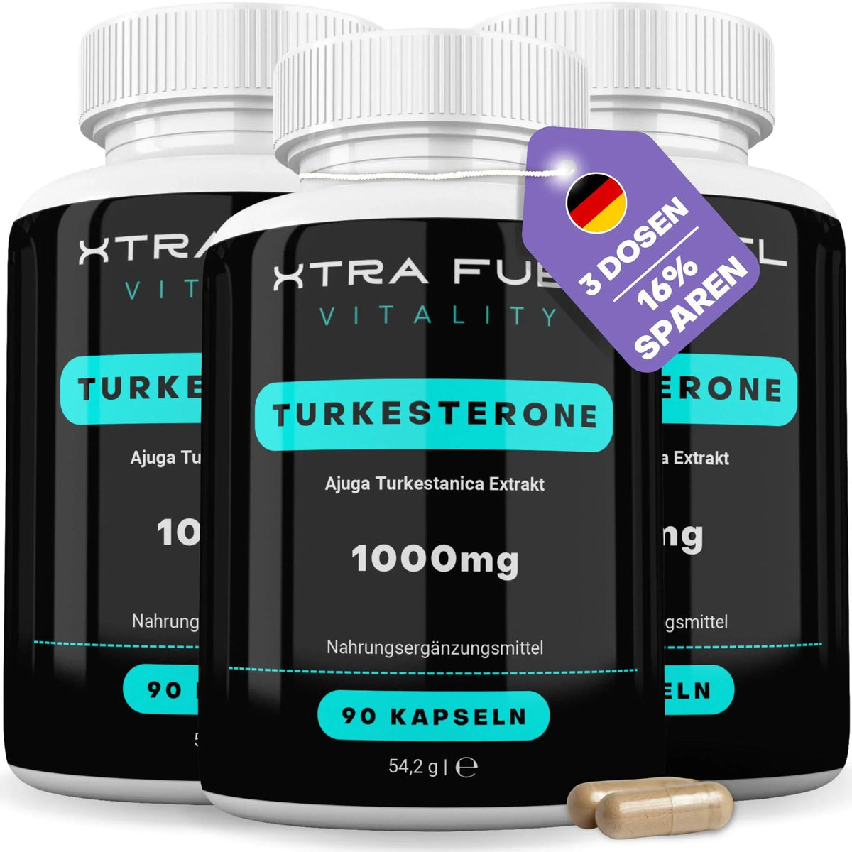 Turkesterone Kapseln - 1000mg Ajuga Turkestanica - Beliebt im Bodybuilding - BLACK ELIXIR - Maison de Parfum