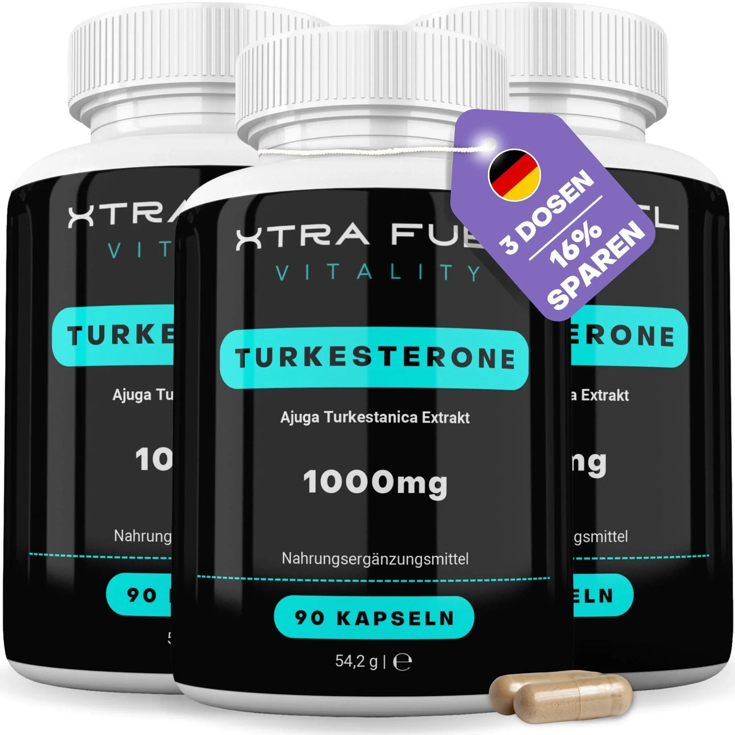 Turkesterone Kapseln - 1000mg Ajuga Turkestanica - Beliebt im Bodybuilding - BLACK ELIXIR - Maison de Parfum