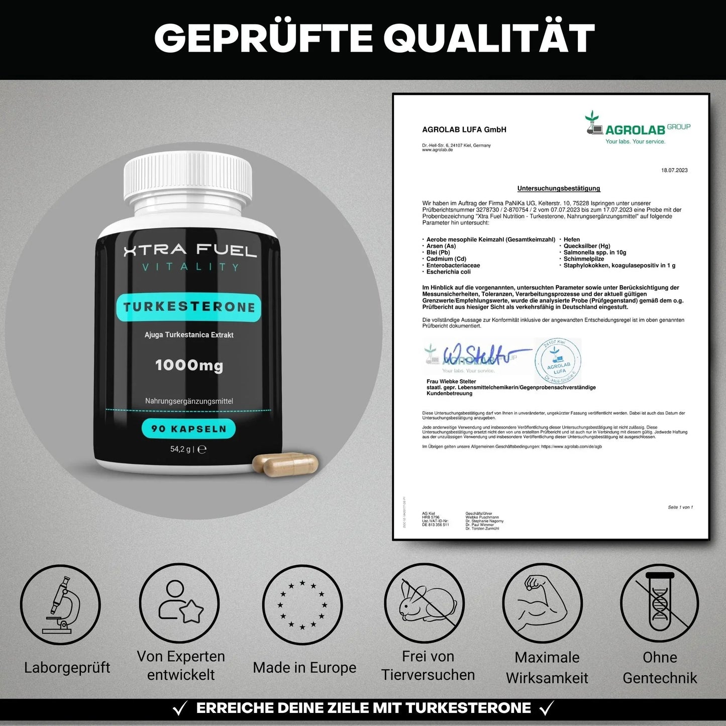 Turkesterone Kapseln - 1000mg Ajuga Turkestanica - Beliebt im Bodybuilding - BLACK ELIXIR - Maison de Parfum