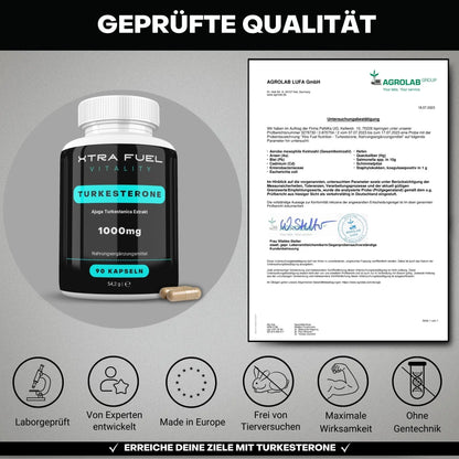 Turkesterone Kapseln - 1000mg Ajuga Turkestanica - Beliebt im Bodybuilding - BLACK ELIXIR - Maison de Parfum