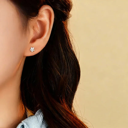 Ohrstecker aus 925er Sterling-Silber, Mini-Blume