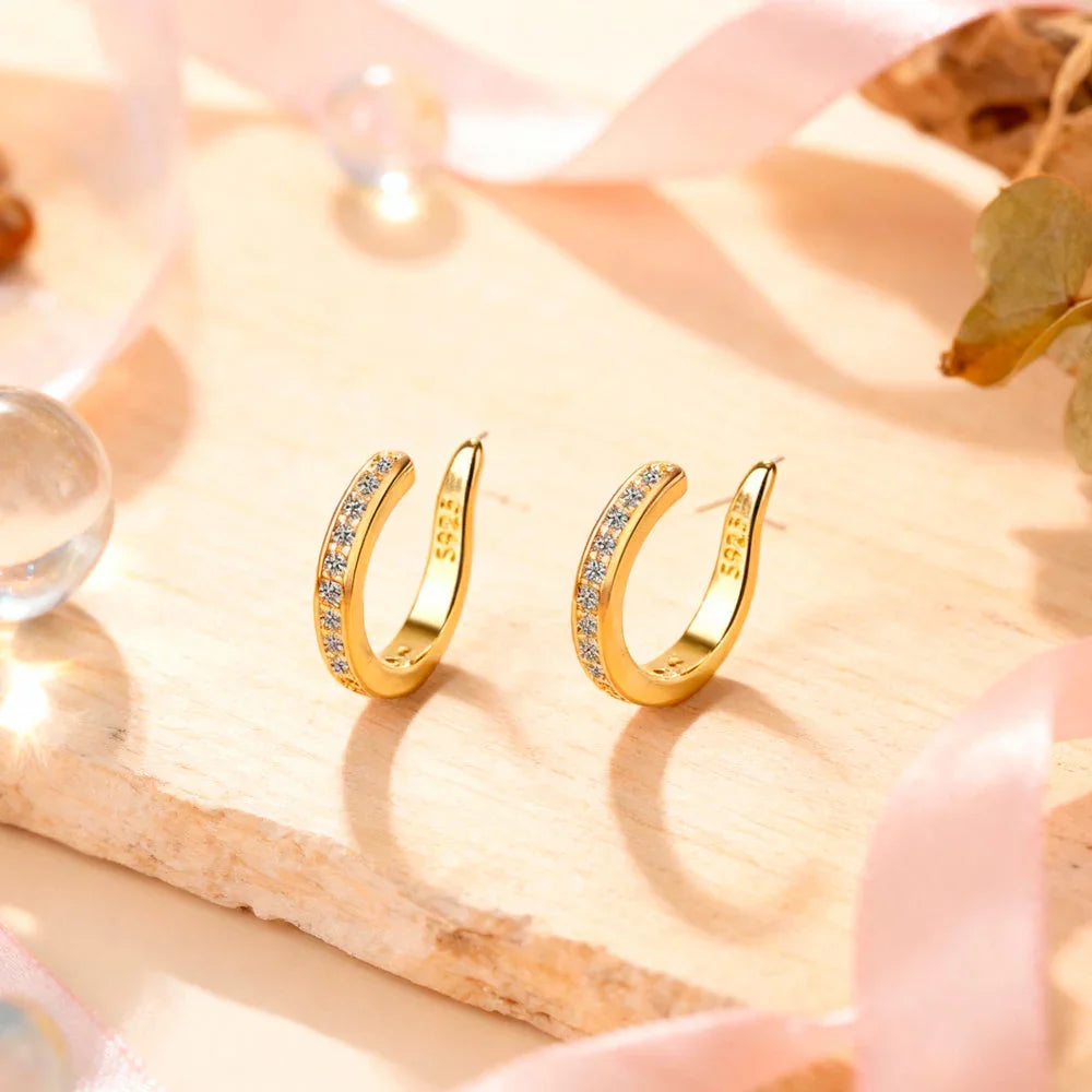 Ear Cuffs / Ohrklemmen aus 925er Sterling-Silber mit Strass