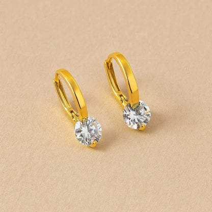 Ohrringe aus 925er Sterling-Silber, mit klarem Kristallstein