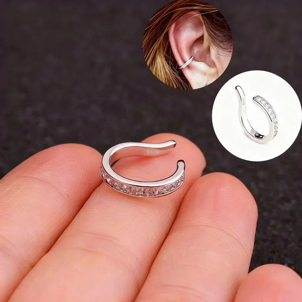 Ear Cuffs / Ohrklemmen aus 925er Sterling-Silber mit Strass