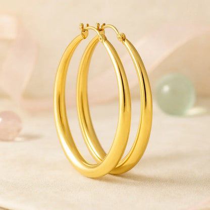 Ohrringe aus 925er Sterling-Silber, vergoldete Creolen, verschiedene Größen