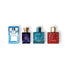 Versace Herren Miniatur-Parfumset mit vier farbigen Eau de Toilette Flakons nebeneinander