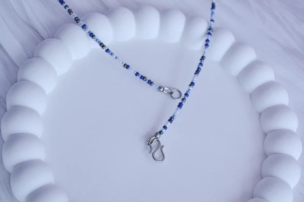 Perlenkette Blautöne