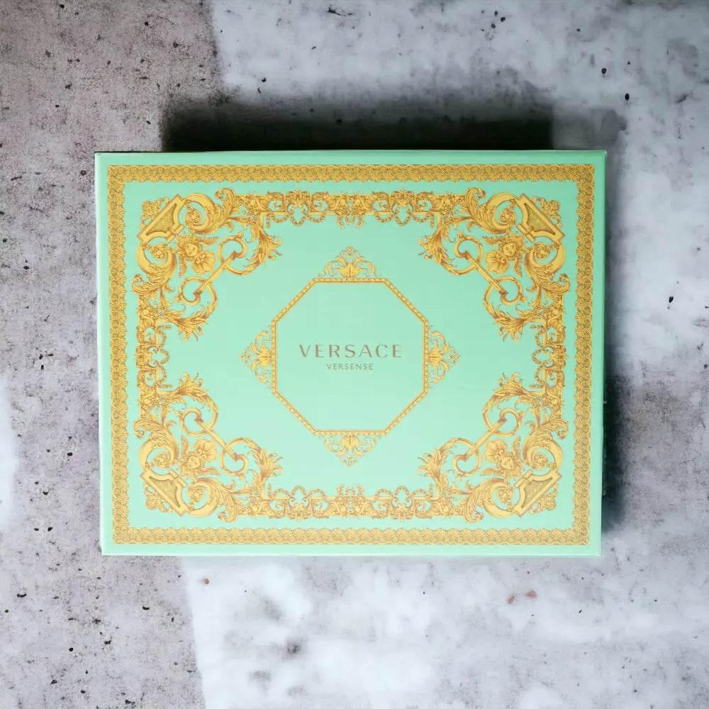 Versense Duftset Eau de Toilette Geschenkbox in Mintgrün mit goldenen Ornamenten