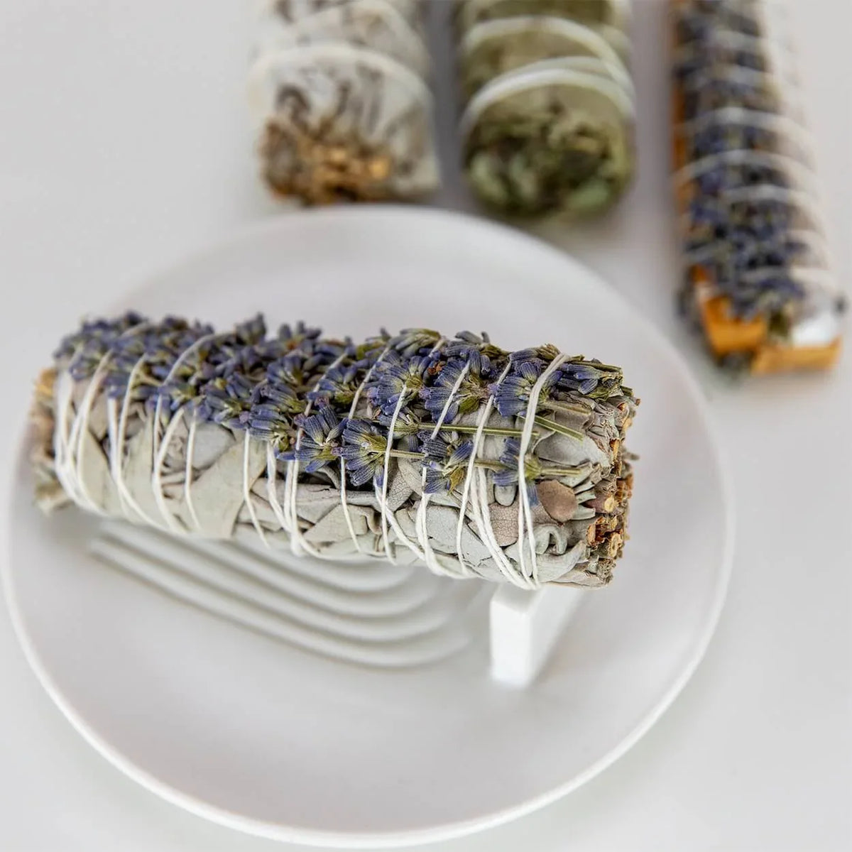 Weißer Salbei räuchern | Räucherbündel Starter Set | mit Räucherschale