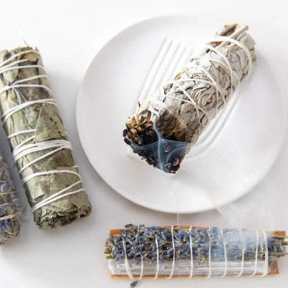 Weißer Salbei räuchern | Räucherbündel Starter Set | mit Räucherschale