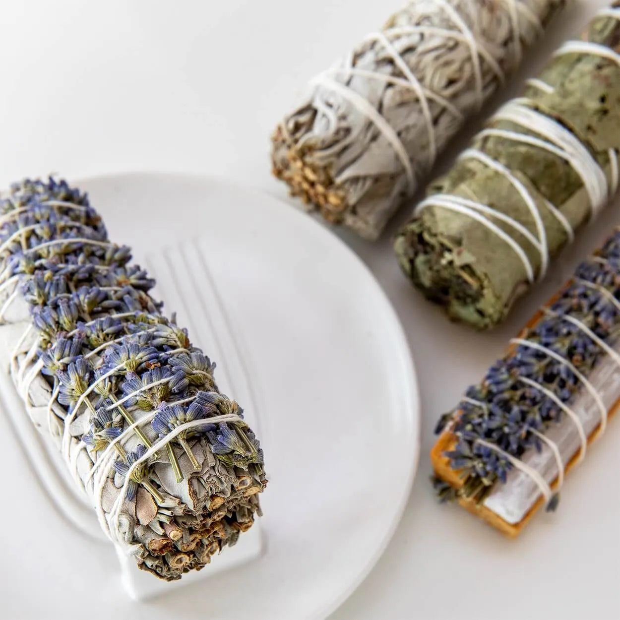 Weißer Salbei räuchern | Räucherbündel Starter Set | mit Räucherschale