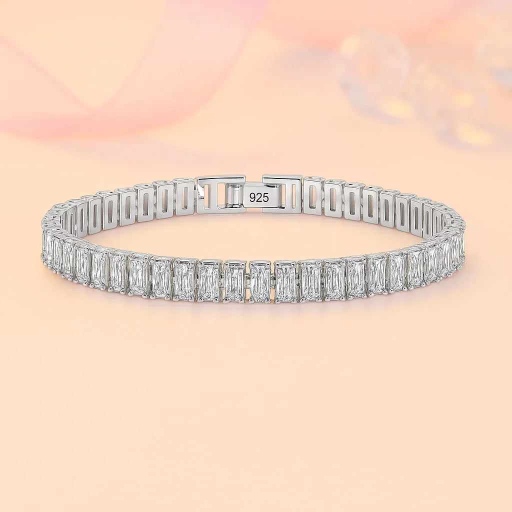 Armband aus 925er Sterling-Silber, Tennisarmband mit Zirkonia