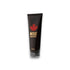 Schwarzes DSQUARED2 Wood Duschgel mit rotem Ahornblatt auf der Tube, freigestellt.