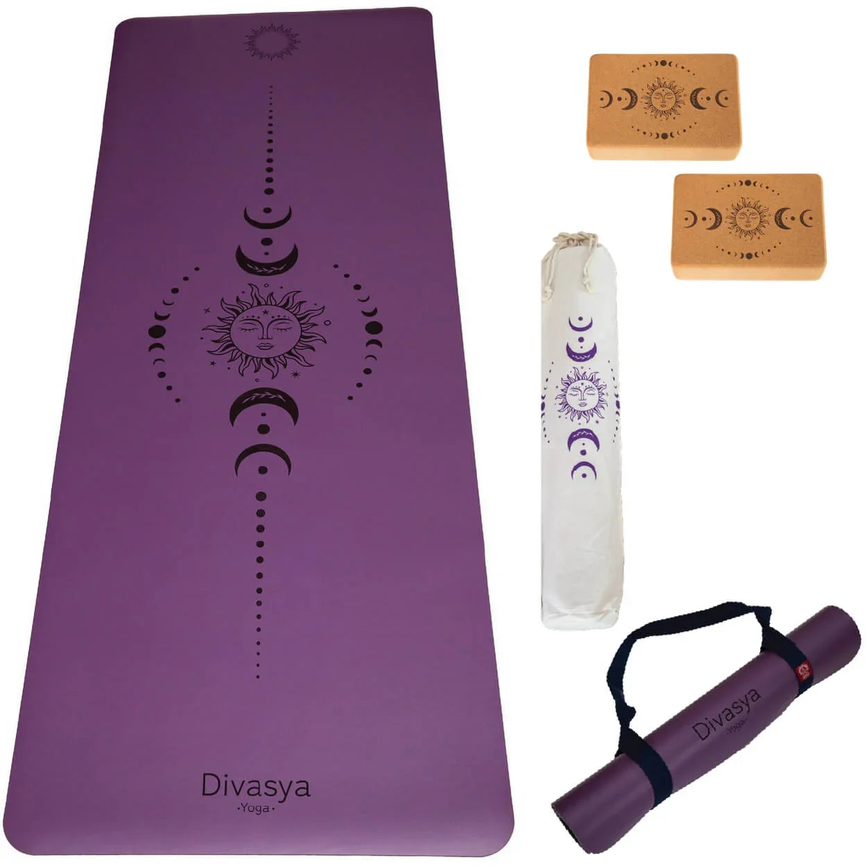 Yoga Set STARTER: Eco-PU Yogamatte mit 2x Yogablock, Tragegurt, Schutzhülle