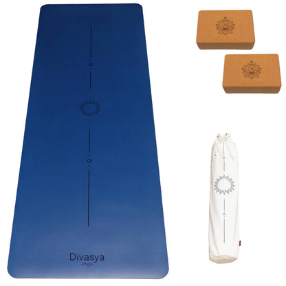 Yoga Set STARTER: Eco-PU Yogamatte mit 2x Yogablock, Tragegurt, Schutzhülle