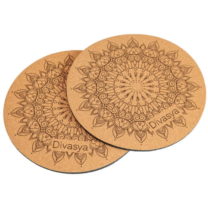 Yoga Set KOMFORT: Kork Yogamatte mit Yoga Knie Pads