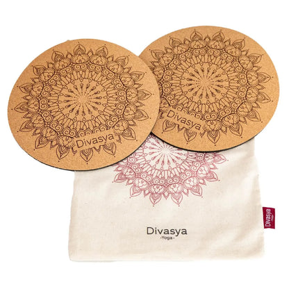 Yoga Set KOMFORT: Kork Yogamatte mit Yoga Knie Pads