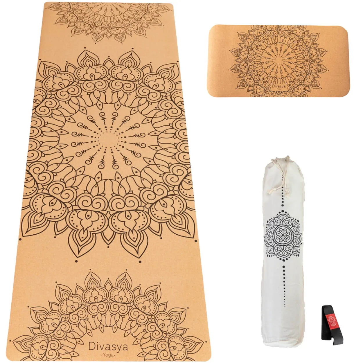 Yoga Set "Support": Kork-Yogamatte & Yoga-Pad
