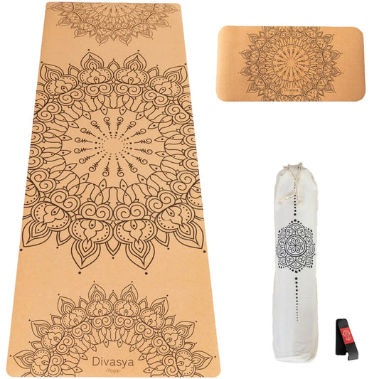 Yoga Set "Support": Kork-Yogamatte & Yoga-Pad