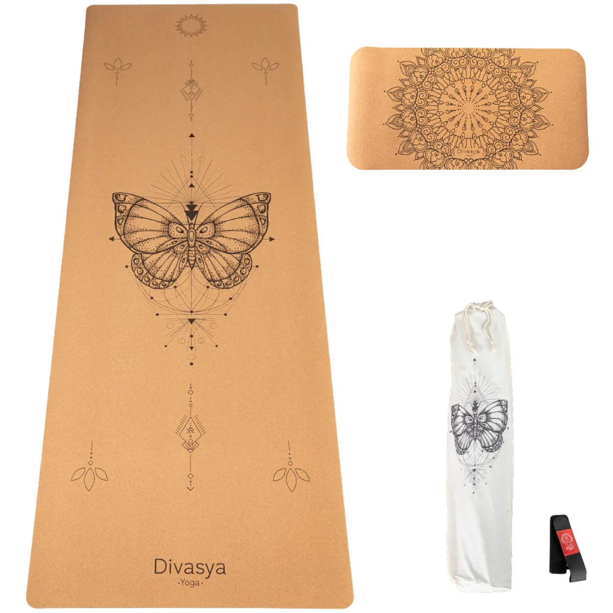 Yoga Set "Support": Kork-Yogamatte & Yoga-Pad