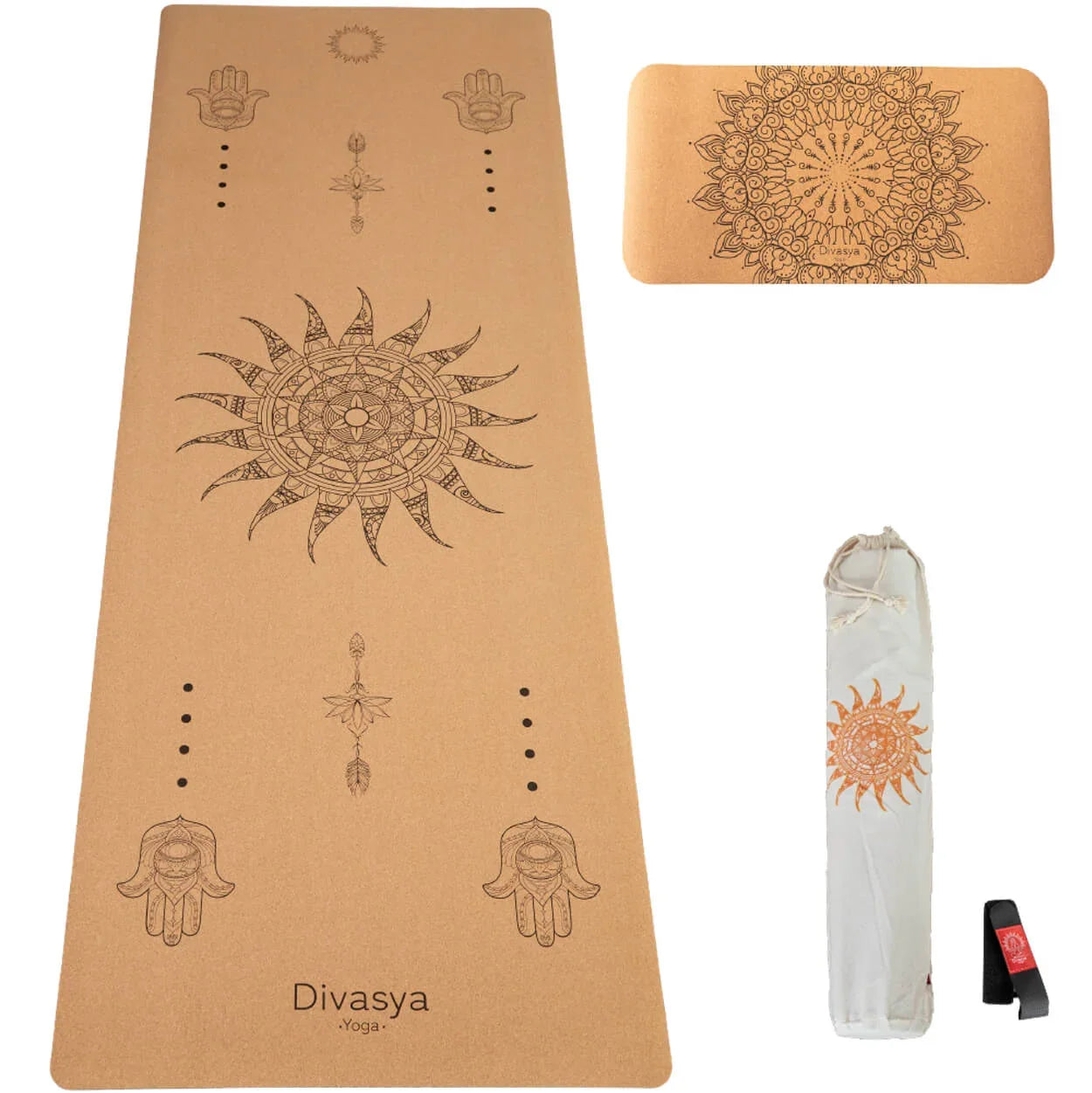 Yoga Set "Support": Kork-Yogamatte & Yoga-Pad