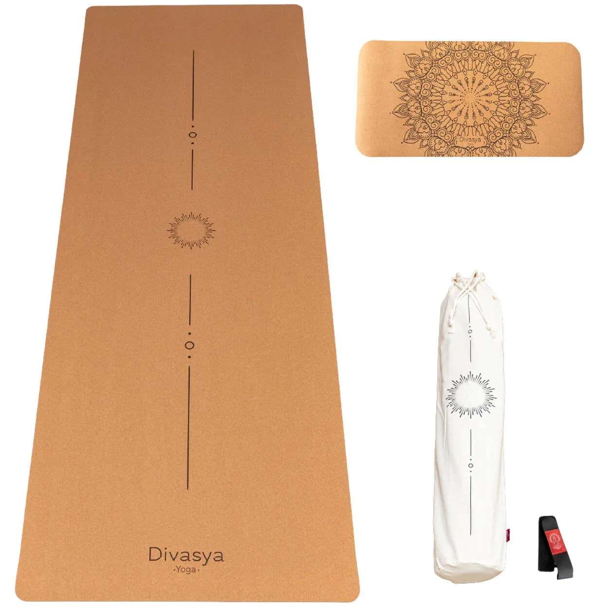 Yoga Set "Support": Kork-Yogamatte & Yoga-Pad