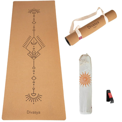 Yoga Set STARTER: Kork Yogamatte mit 2x Yogablock, Tragegurt, Schutzhülle