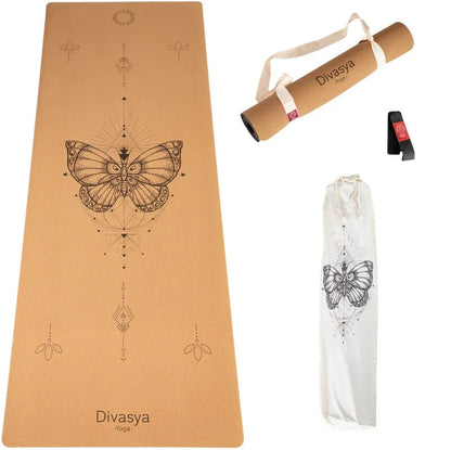 Yoga Set STARTER: Kork Yogamatte mit 2x Yogablock, Tragegurt, Schutzhülle