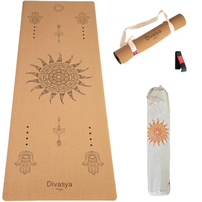 Yoga Set STARTER: Kork Yogamatte mit 2x Yogablock, Tragegurt, Schutzhülle