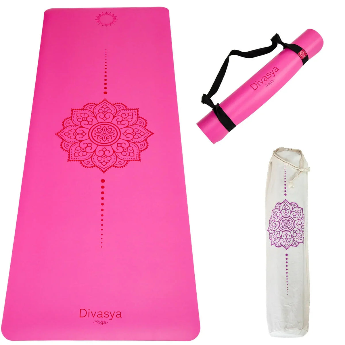 Yogamatte rutschfest | Kautschuk | 9 Yoga-Designs | DIVASYA®