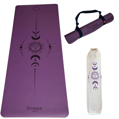 Yogamatte rutschfest | Kautschuk | 9 Yoga-Designs | DIVASYA®