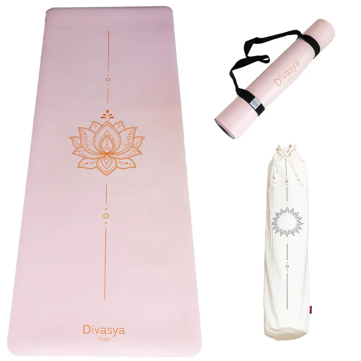 Yogamatte rutschfest | Kautschuk | 9 Yoga-Designs | DIVASYA®