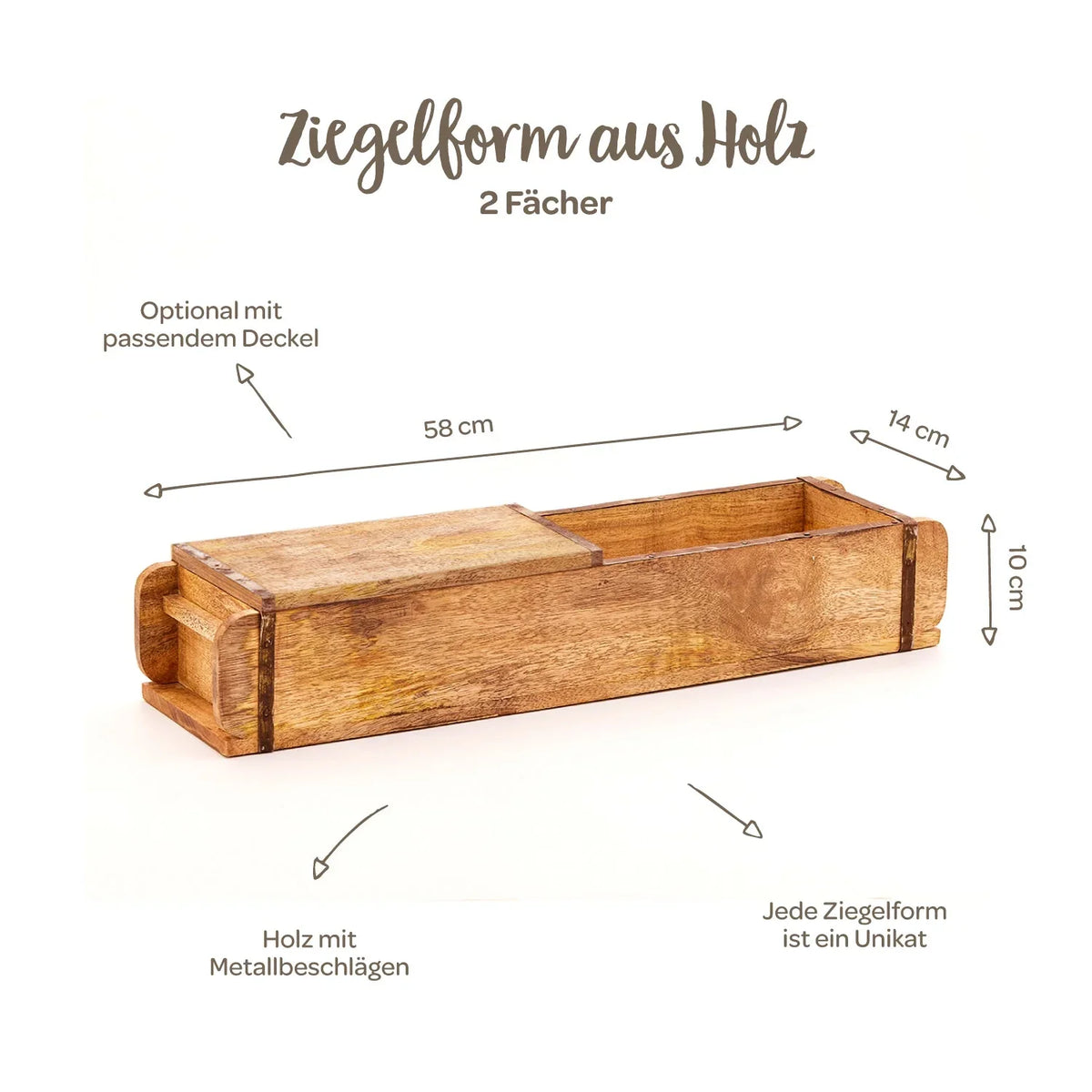 Lange Ziegelform mit 2 Fächern