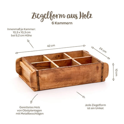 Ziegelform mit 6 Fächern