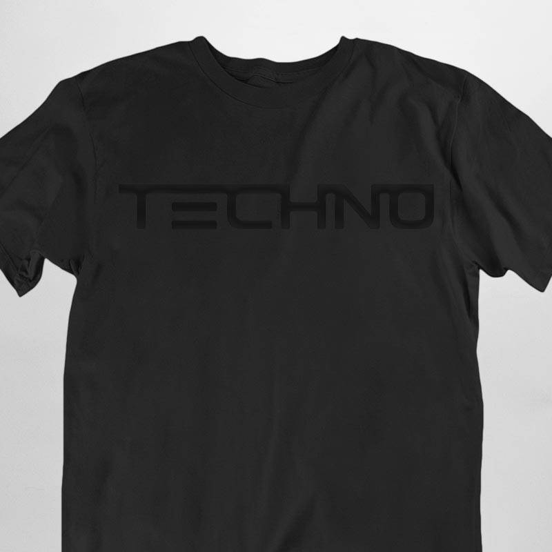 All black Techno T-Shirt (unisex)