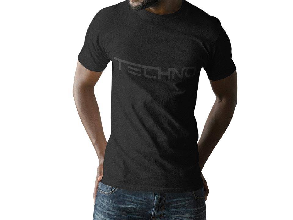 All black Techno T-Shirt (unisex)