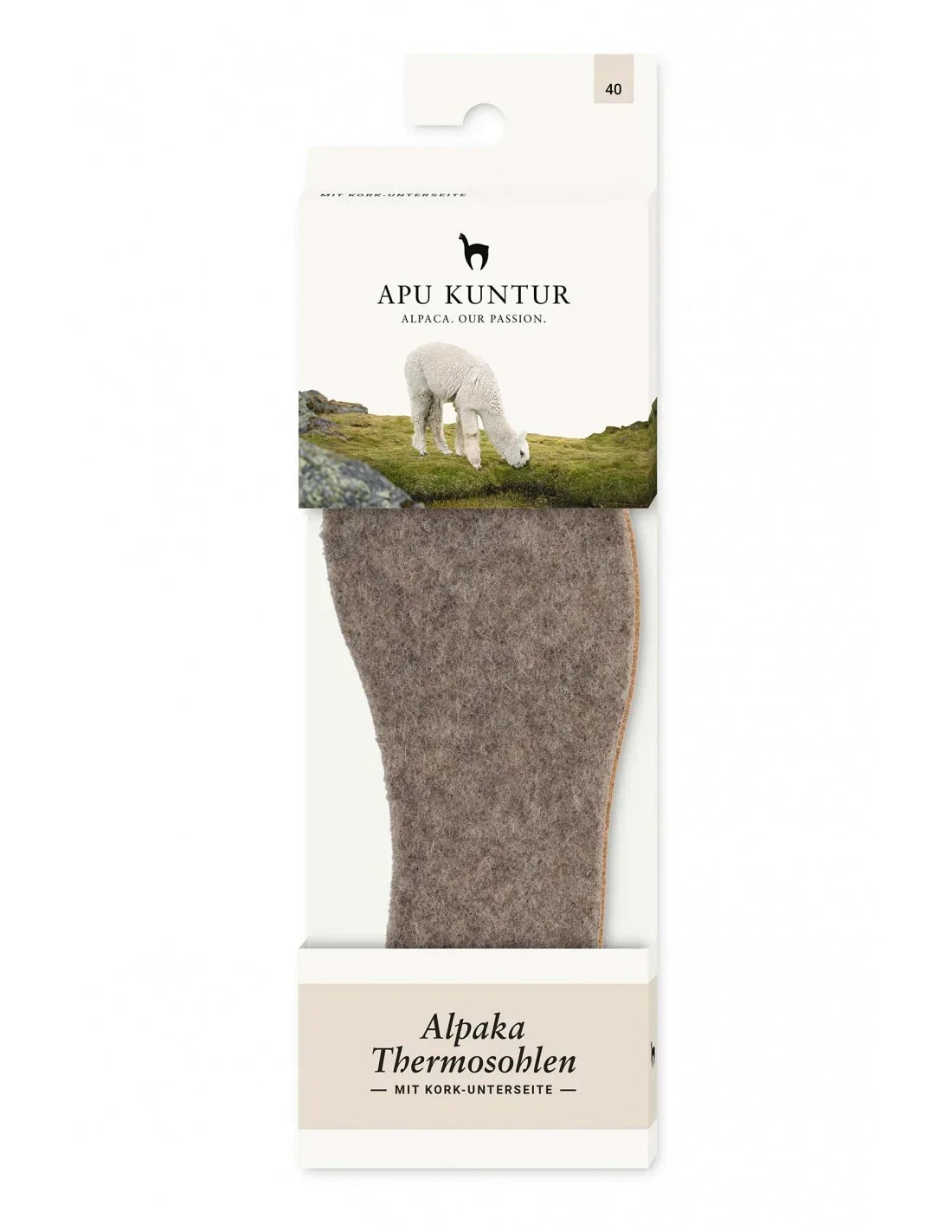 Apu Kuntur - Alpaka Thermosohlen - mit Kork