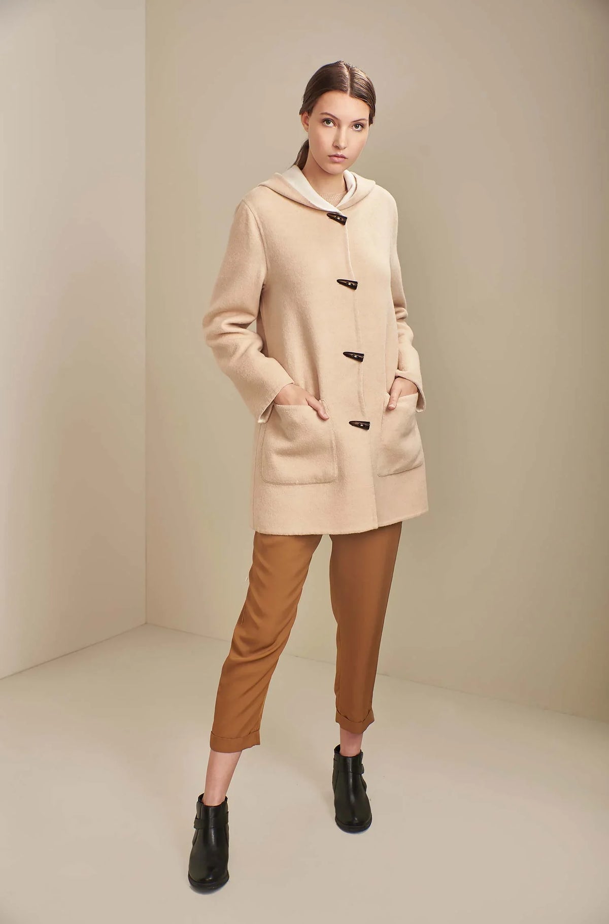 KUNA - Alpaka Wende-Mantel ANASTASIA – Zwei Mäntel in Einem