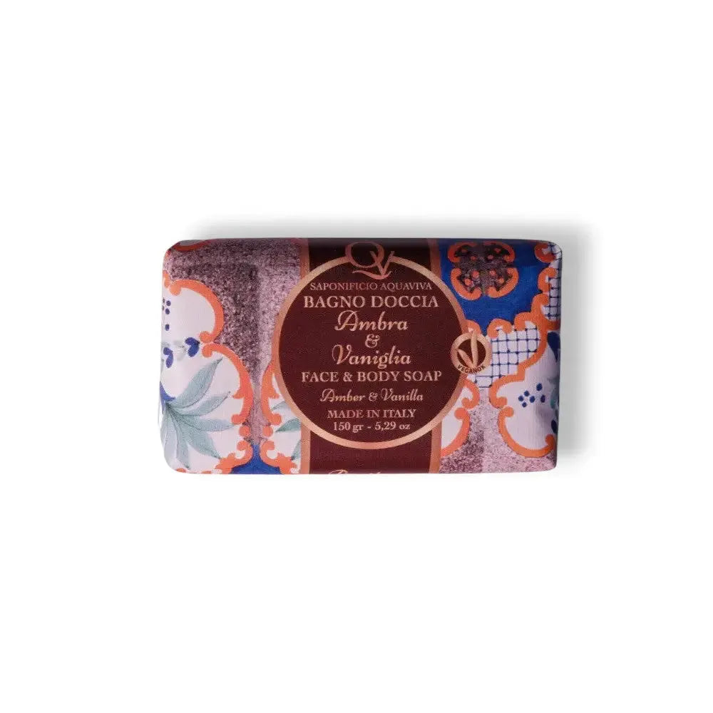 Saponifico Aquaviva Ambra & Vaniglia Face & Body Soap - BLACK ELIXIR - Maison de Parfum