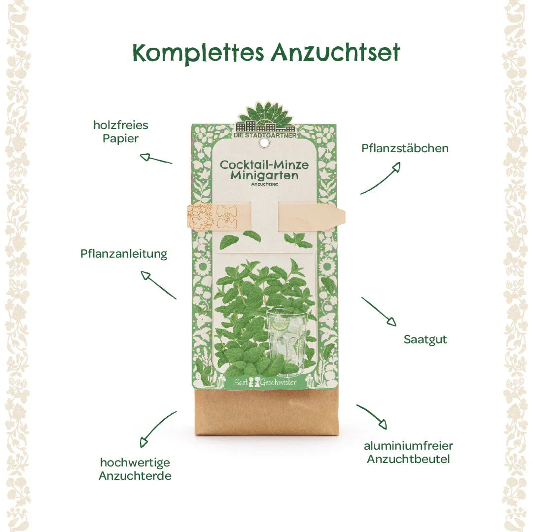 Anzuchtset – Minigarten Cocktail Minze
