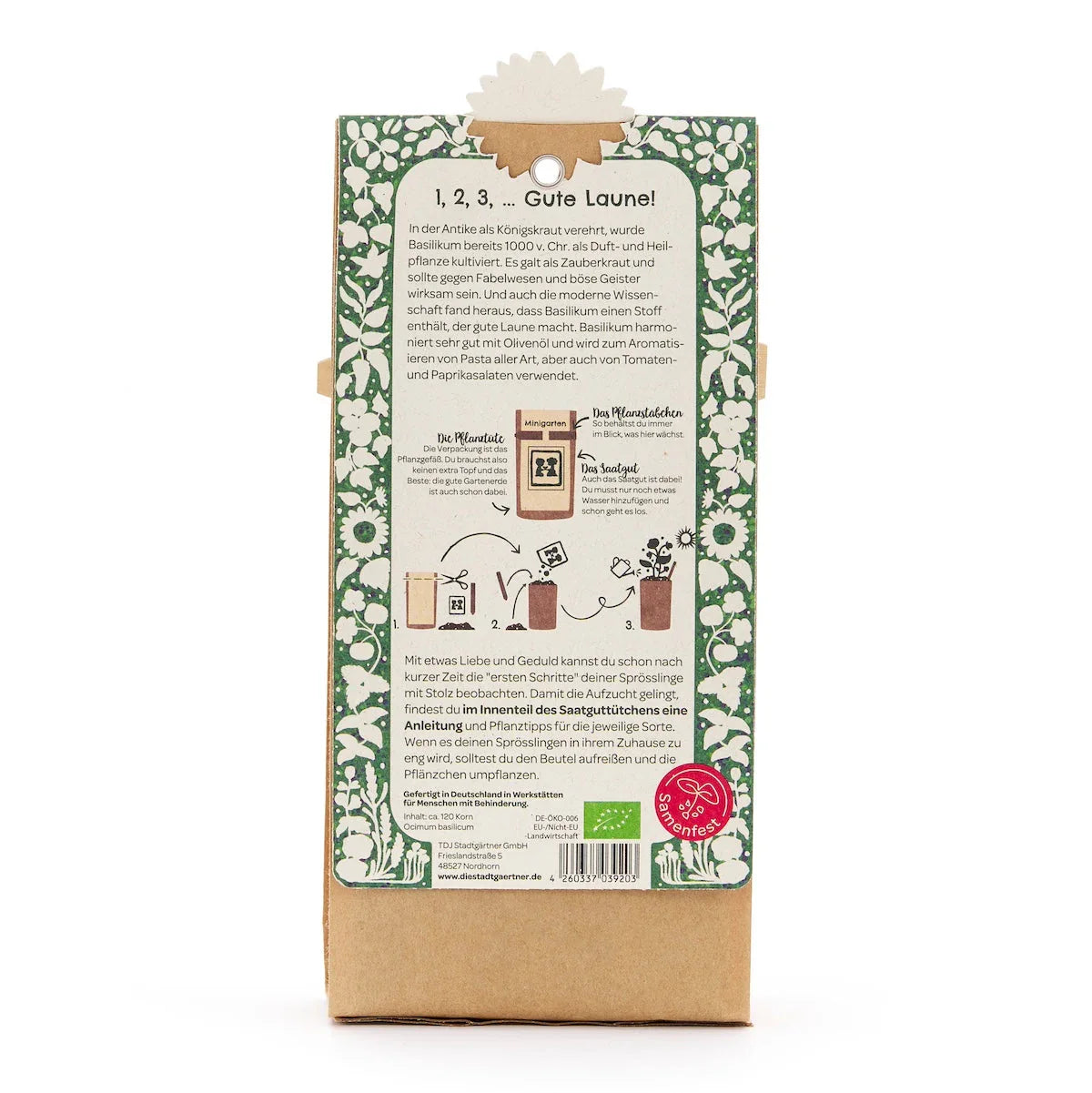 Anzuchtset – Minigarten BIO-Basilikum