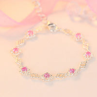 Armband aus 925er-Sterling-Silber, Blumenarmband mit Ranken