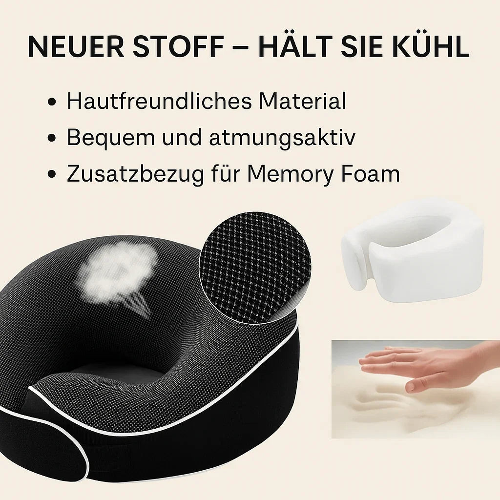 Nackenkissen für erholsamen Schlaf nach der Haartransplantation – kompakt, komfortabel & ideal für Reisen