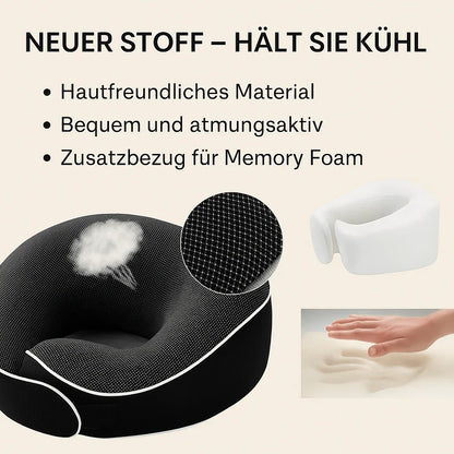 Nackenkissen für erholsamen Schlaf nach der Haartransplantation – kompakt, komfortabel & ideal für Reisen