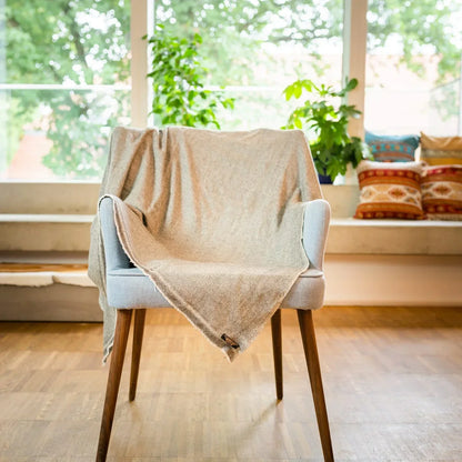 Kaschmirdecke mit Fischgratmuster - grau - 135 x 270cm