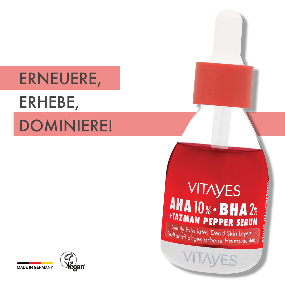 AHA 10% + BHA 2% Peeling-Serum mit Tazman Pepper, Anti-Akne, Porenverfeinernd & Hauterneuernd 30 ml