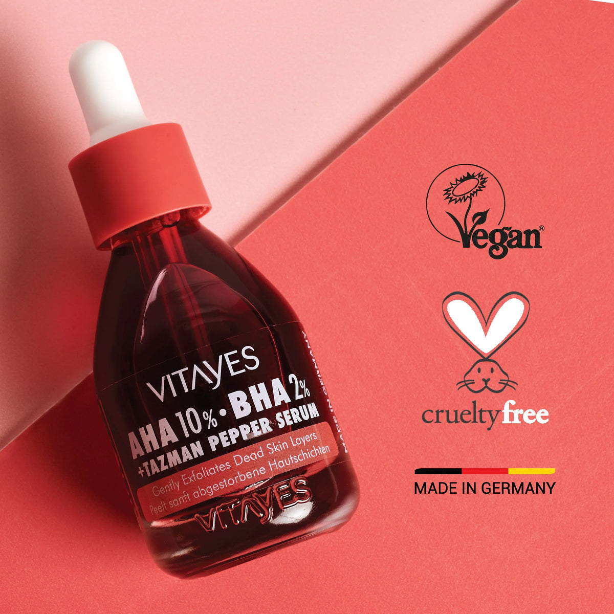 AHA 10% + BHA 2% Peeling-Serum mit Tazman Pepper, Anti-Akne, Porenverfeinernd & Hauterneuernd 30 ml